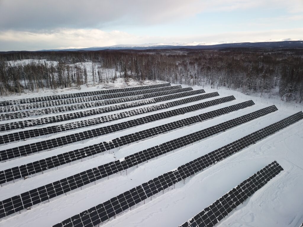 Willow Solar Farm in Winter